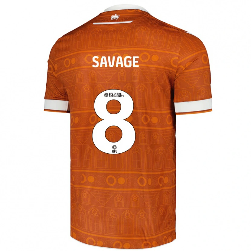 Danxen Kinderen Charlie Savage #8 Oranje Wit Uitshirt Uittenue 2025/26 T-Shirt België