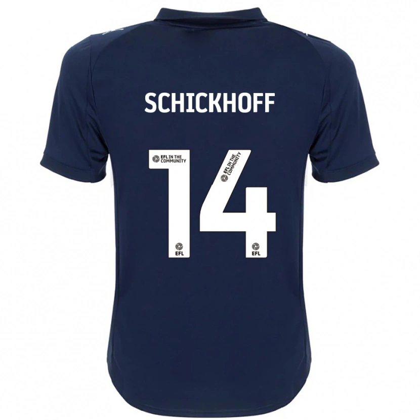 Danxen Kinderen Ella Schickhoff #14 Marine Wit Uitshirt Uittenue 2025/26 T-Shirt België