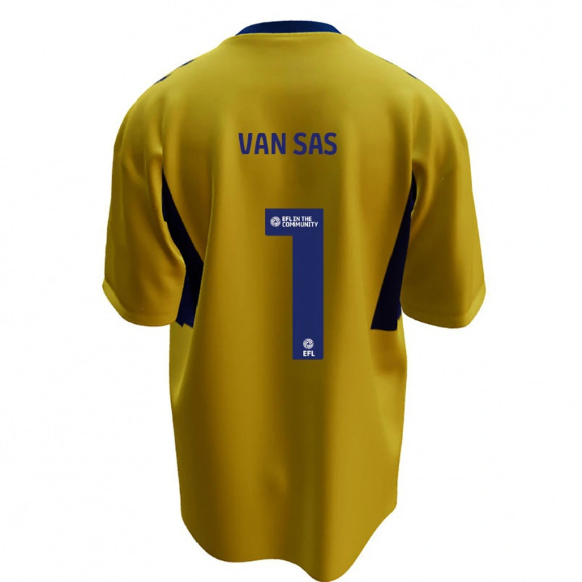 Danxen Kinderen Mikki Van Sas #1 Geel Blauw Uitshirt Uittenue 2025/26 T-Shirt België