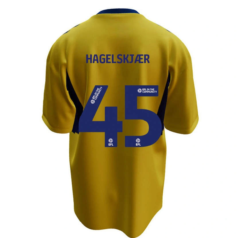 Danxen Kinderen Anders Hagelskjær #45 Geel Blauw Uitshirt Uittenue 2025/26 T-Shirt België