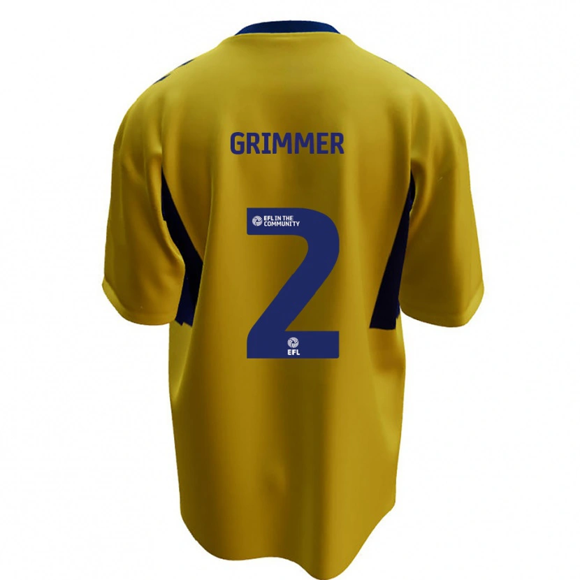 Danxen Kinderen Jack Grimmer #2 Geel Blauw Uitshirt Uittenue 2025/26 T-Shirt België