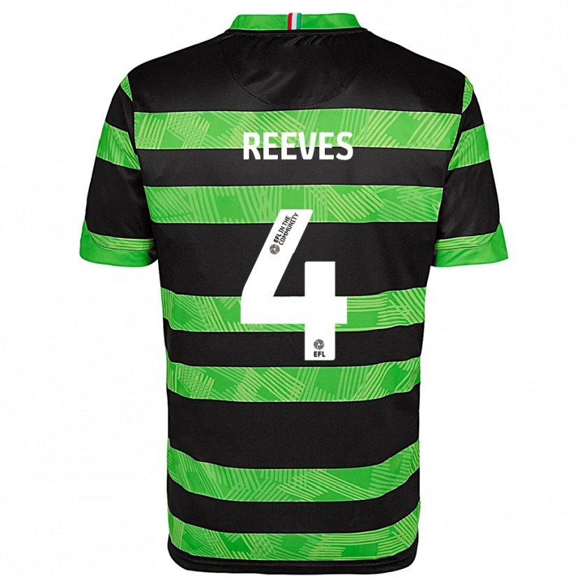 Danxen Kinderen Jake Reeves #4 Zwart Groen Uitshirt Uittenue 2025/26 T-Shirt België