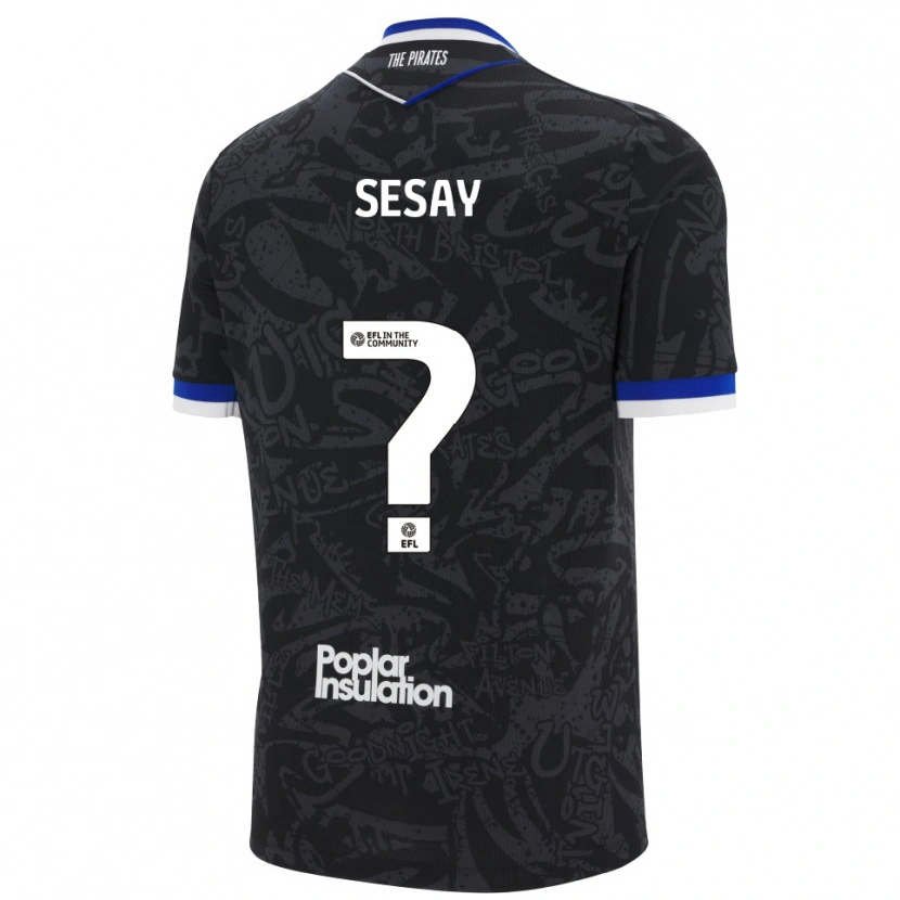 Danxen Kinderen Malik Sesay #0 Zwart Wit Uitshirt Uittenue 2025/26 T-Shirt België