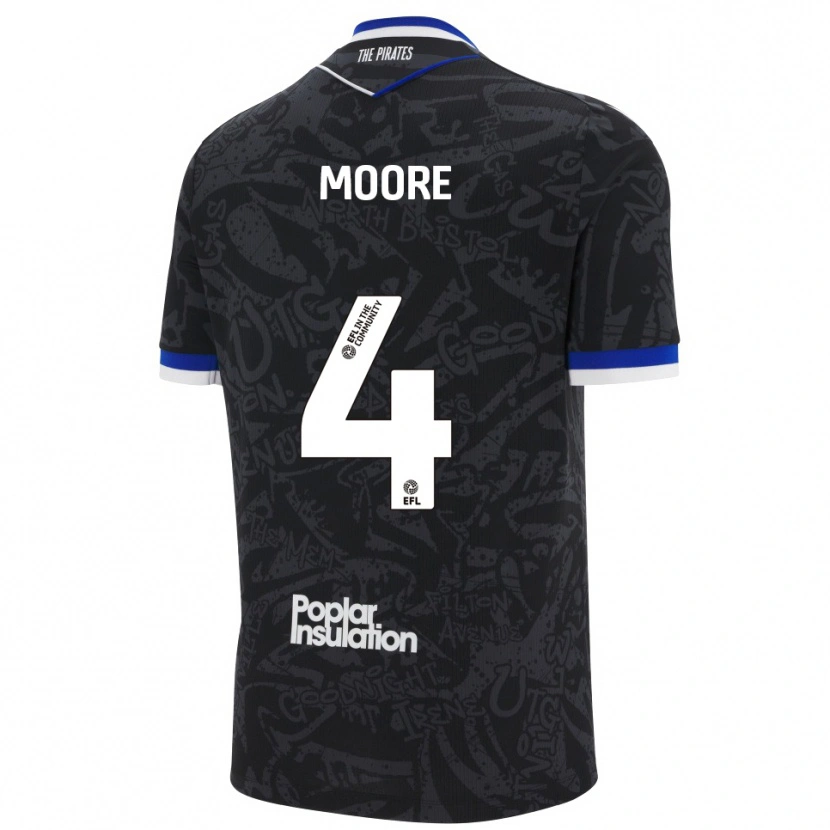 Danxen Kinderen Taylor Moore #4 Zwart Wit Uitshirt Uittenue 2025/26 T-Shirt België