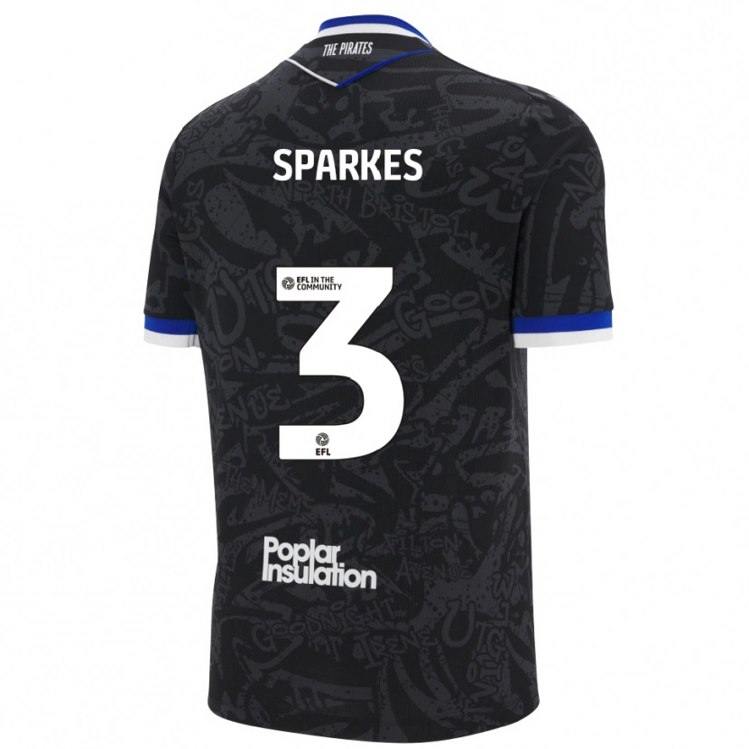 Danxen Kinderen Jack Sparkes #3 Zwart Wit Uitshirt Uittenue 2025/26 T-Shirt België