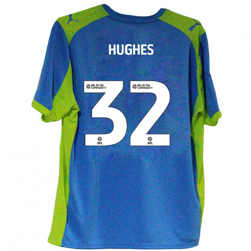 Danxen Kinderen Kayden Hughes #32 Hemelsblauw Geel Uitshirt Uittenue 2025/26 T-Shirt België
