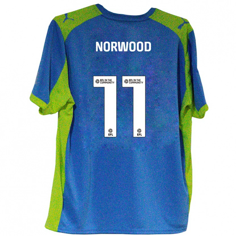Danxen Kinderen James Norwood #11 Hemelsblauw Geel Uitshirt Uittenue 2025/26 T-Shirt België