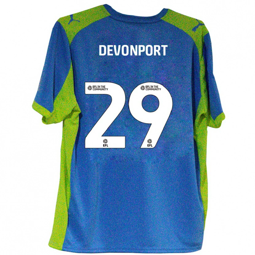 Danxen Kinderen Owen Devonport #29 Hemelsblauw Geel Uitshirt Uittenue 2025/26 T-Shirt België