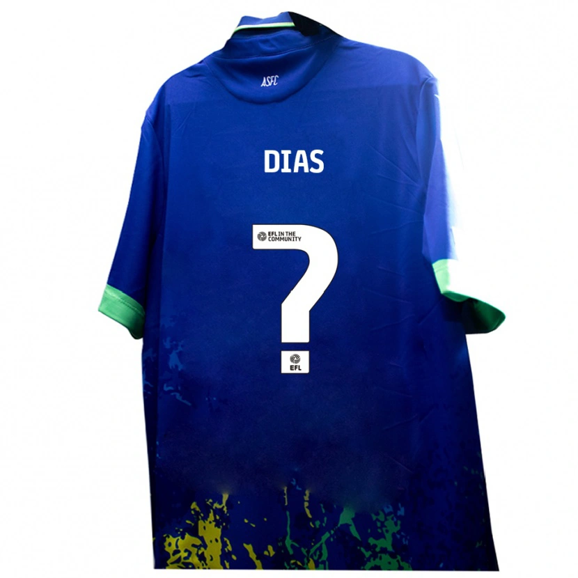 Danxen Kinderen Diego Dias #0 Blauw Geel Uitshirt Uittenue 2025/26 T-Shirt België