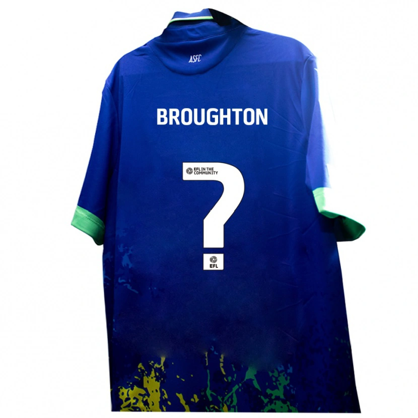 Danxen Kinderen Olly Broughton #0 Blauw Geel Uitshirt Uittenue 2025/26 T-Shirt België