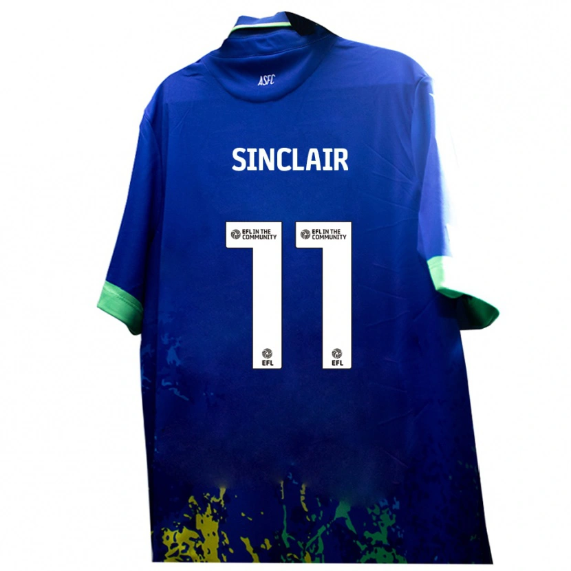 Danxen Kinderen Isaac Sinclair #11 Blauw Geel Uitshirt Uittenue 2025/26 T-Shirt België