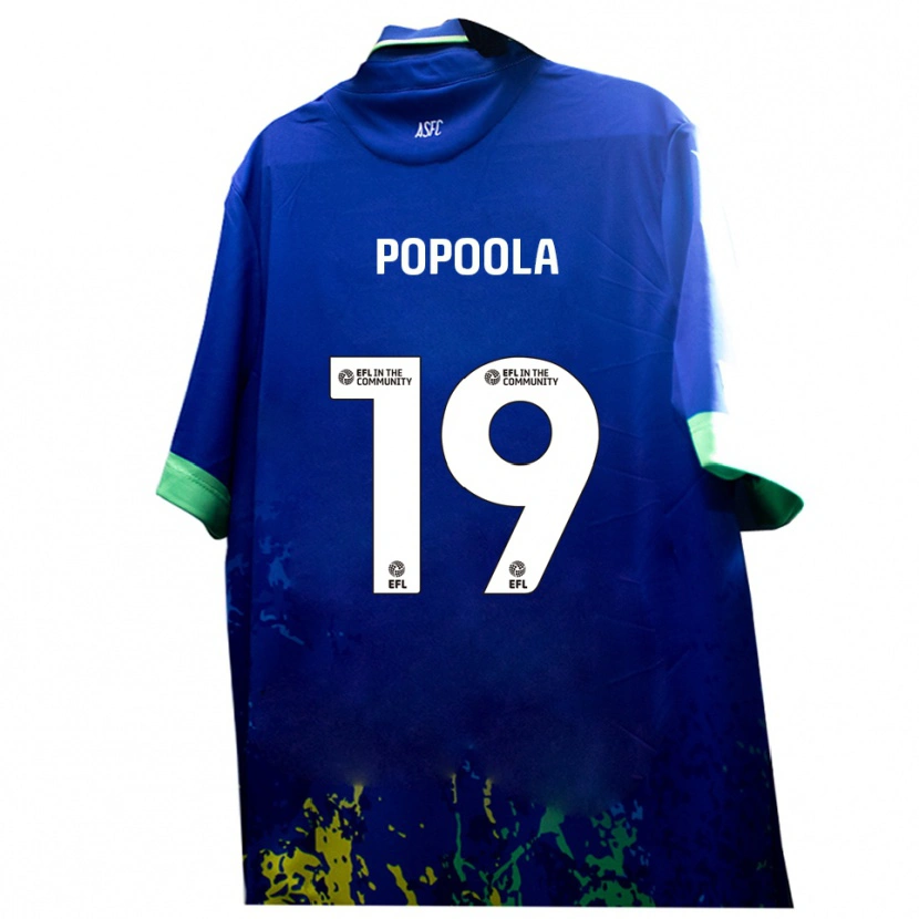 Danxen Kinderen Anjola Popoola #19 Blauw Geel Uitshirt Uittenue 2025/26 T-Shirt België
