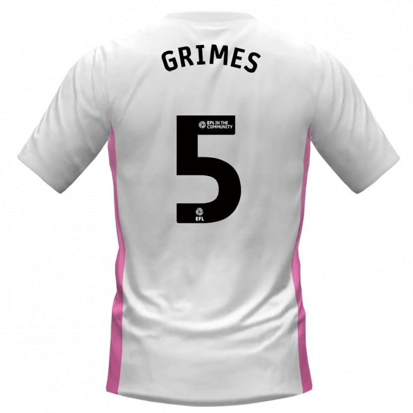 Danxen Kinderen Jamie Grimes #5 Wit Rood Uitshirt Uittenue 2025/26 T-Shirt België