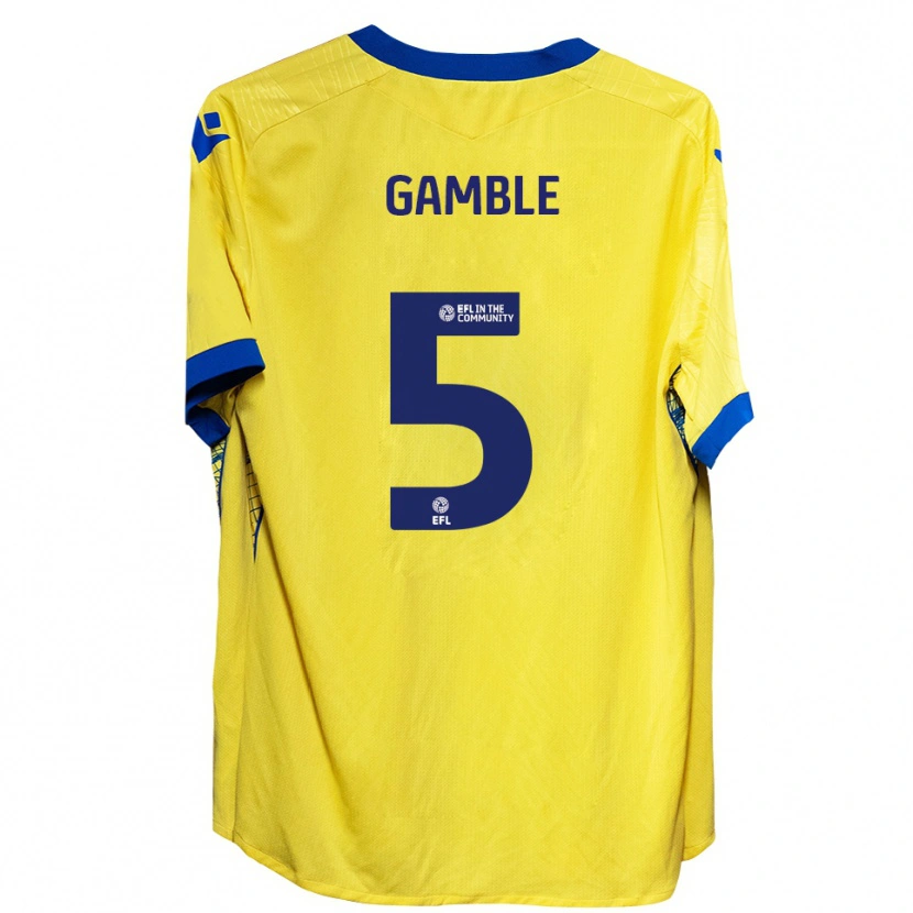 Danxen Kinderen Niamh Gamble #5 Geel Blauw Uitshirt Uittenue 2025/26 T-Shirt België