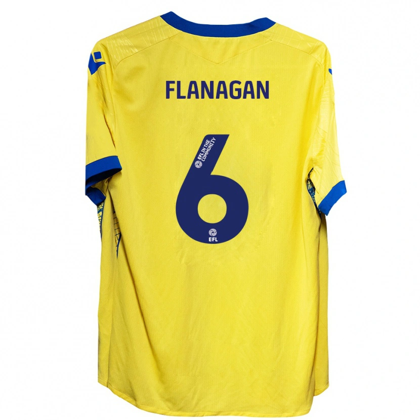 Danxen Kinderen Tom Flanagan #6 Geel Blauw Uitshirt Uittenue 2025/26 T-Shirt België