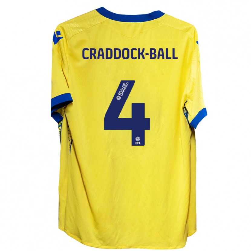 Danxen Kinderen Cassie Craddock-Ball #4 Geel Blauw Uitshirt Uittenue 2025/26 T-Shirt België