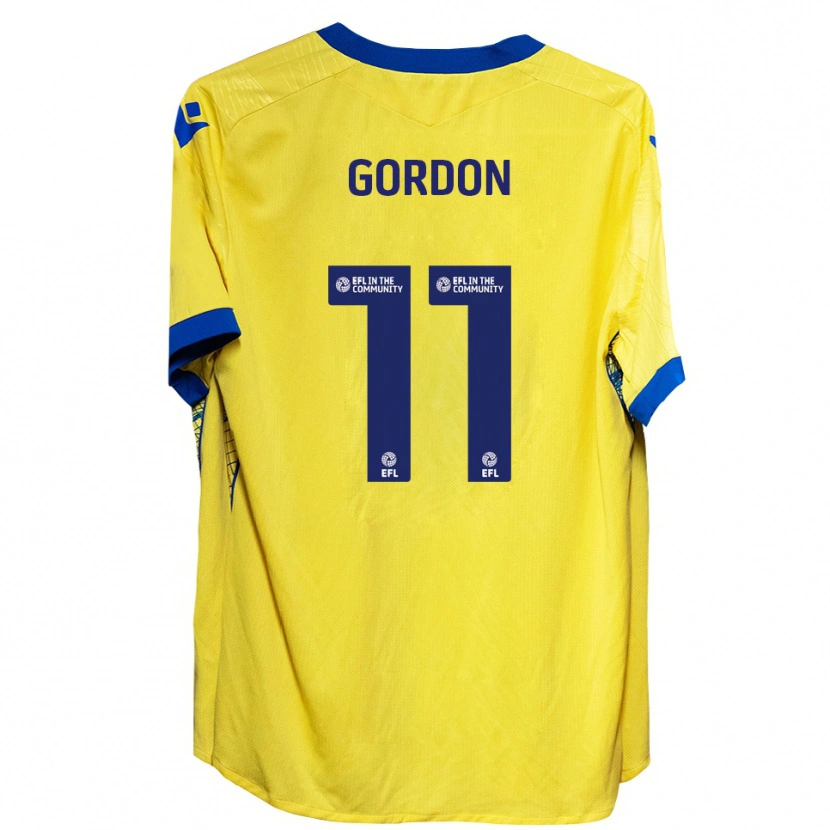 Danxen Kinderen John-Kymani Gordon #11 Geel Blauw Uitshirt Uittenue 2025/26 T-Shirt België