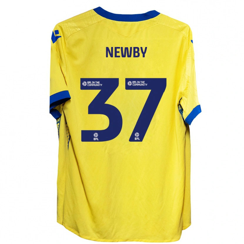 Danxen Kinderen Alfie Newby #37 Geel Blauw Uitshirt Uittenue 2025/26 T-Shirt België