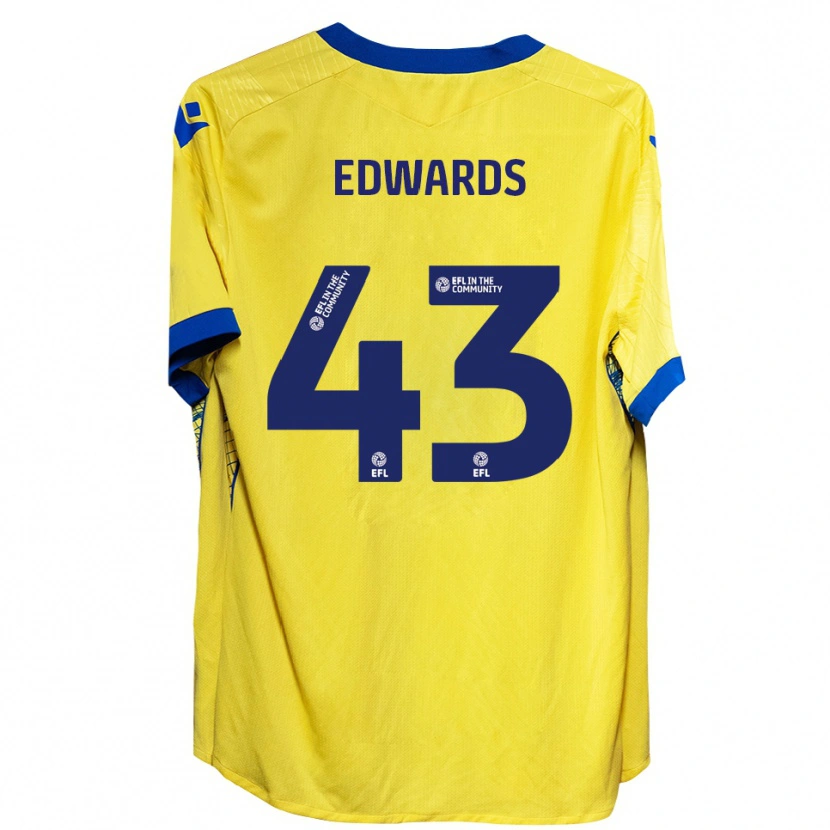 Danxen Kinderen Frankie Edwards #43 Geel Blauw Uitshirt Uittenue 2025/26 T-Shirt België