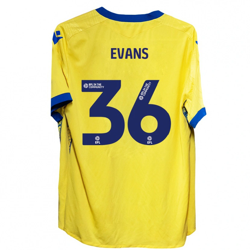 Danxen Kinderen Makise Evans #36 Geel Blauw Uitshirt Uittenue 2025/26 T-Shirt België