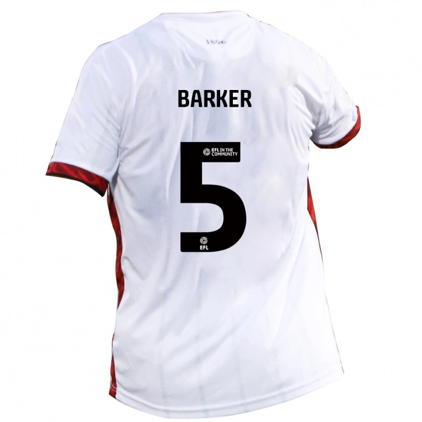 Danxen Kinderen Charlie Barker #5 Wit Rood Zwart Uitshirt Uittenue 2025/26 T-Shirt België