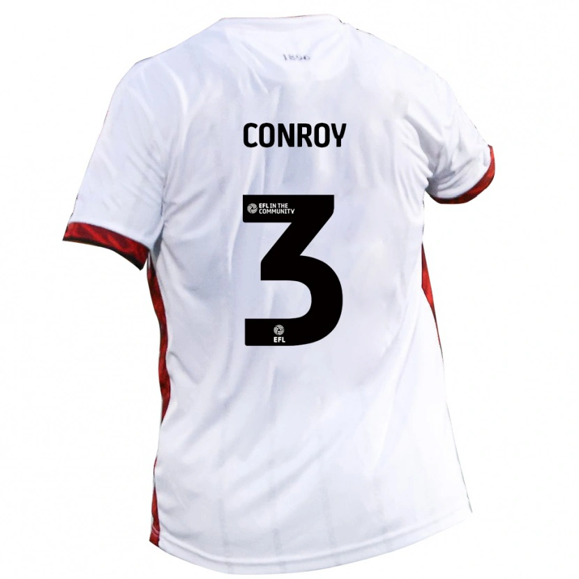 Danxen Kinderen Dion Conroy #3 Wit Rood Zwart Uitshirt Uittenue 2025/26 T-Shirt België