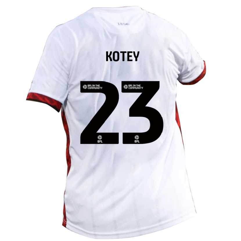 Danxen Kinderen Fate Kotey #23 Wit Rood Zwart Uitshirt Uittenue 2025/26 T-Shirt België