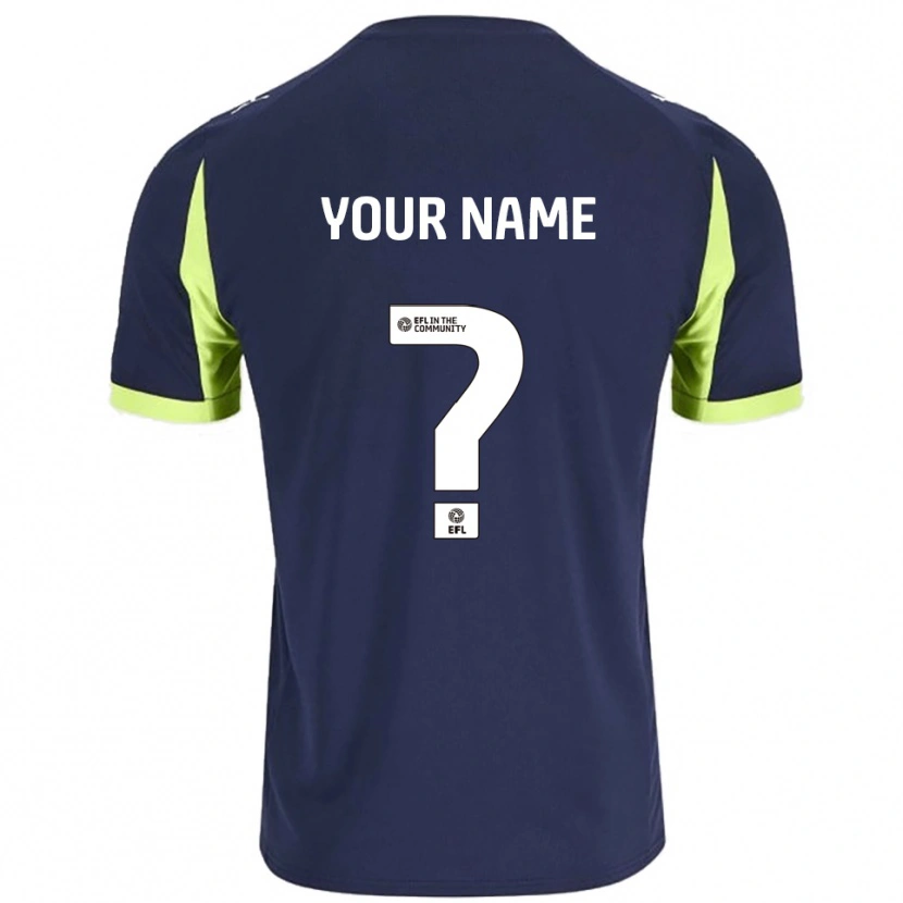 Danxen Kinderen Uw Naam #0 Marine Fluorescerend Groen Uitshirt Uittenue 2025/26 T-Shirt België