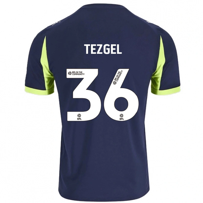 Danxen Kinderen Emre Tezgel #36 Marine Fluorescerend Groen Uitshirt Uittenue 2025/26 T-Shirt België