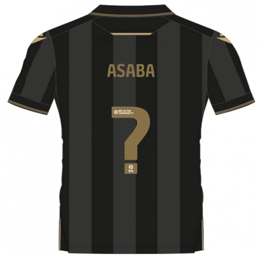 Danxen Kinderen Alexander Asaba #0 Zwart Goud Uitshirt Uittenue 2025/26 T-Shirt België
