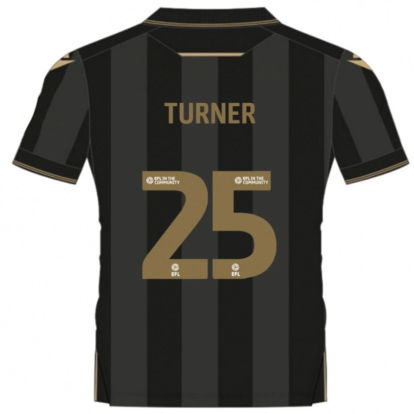 Danxen Kinderen Jake Turner #25 Zwart Goud Uitshirt Uittenue 2025/26 T-Shirt België