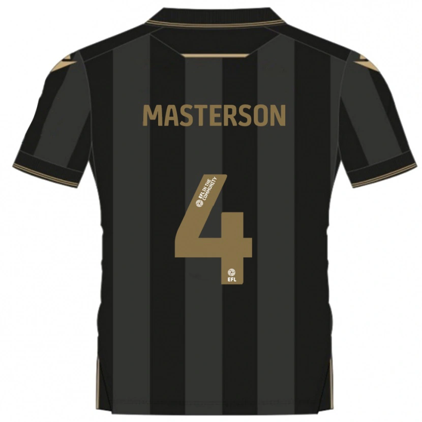 Danxen Kinderen Conor Masterson #4 Zwart Goud Uitshirt Uittenue 2025/26 T-Shirt België
