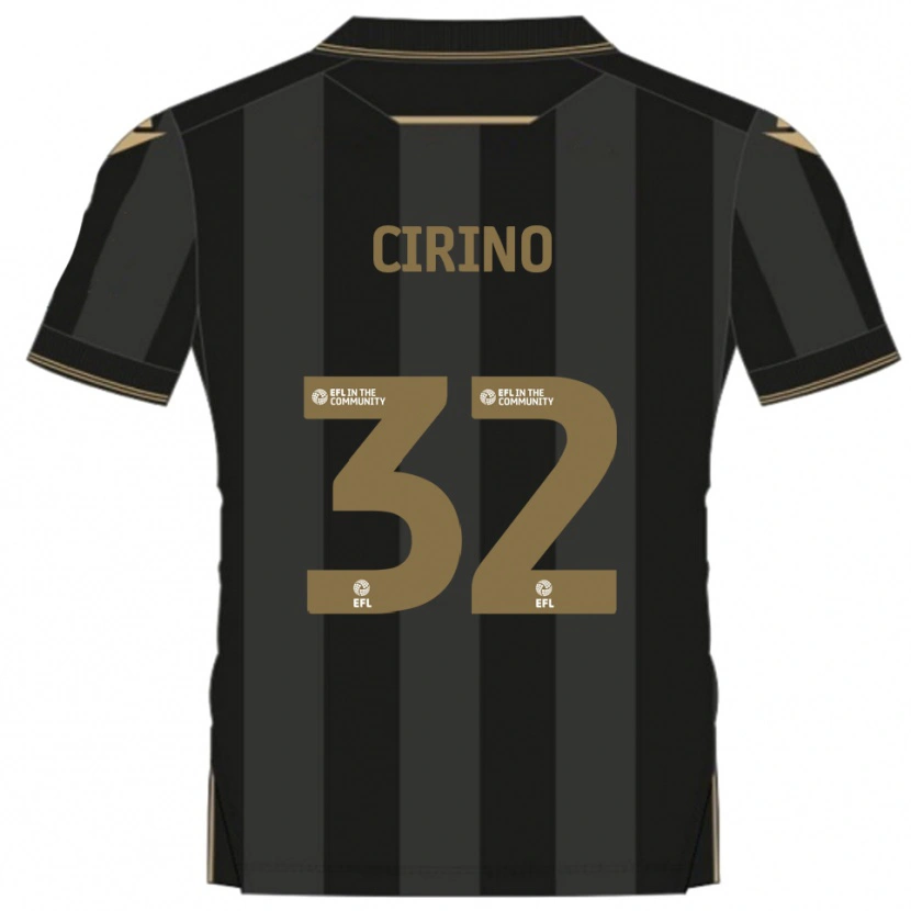 Danxen Kinderen Lenni Cirino #32 Zwart Goud Uitshirt Uittenue 2025/26 T-Shirt België