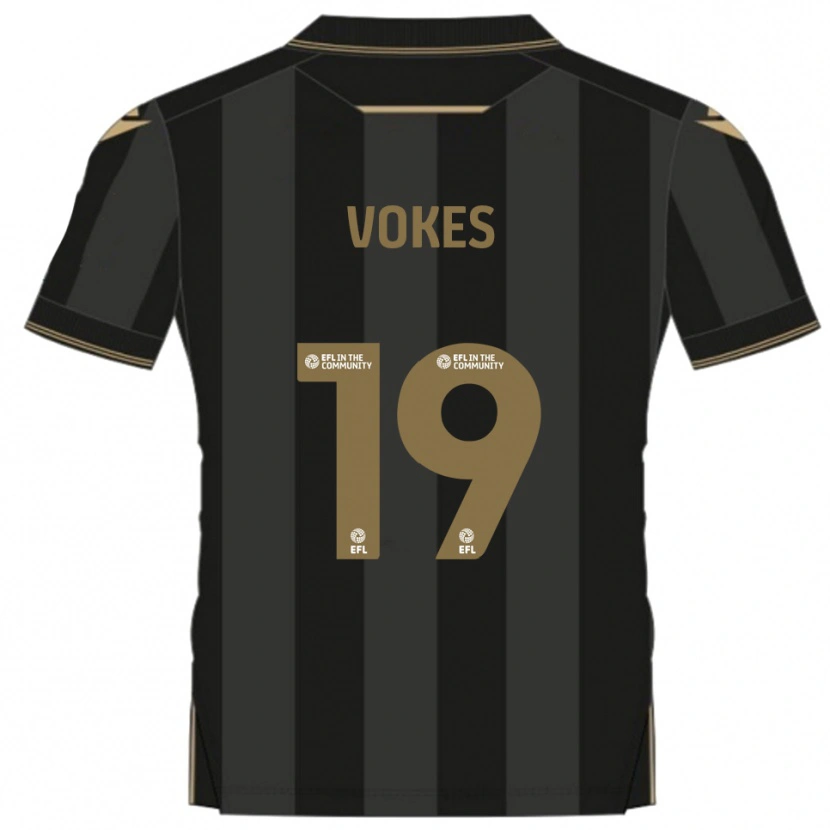 Danxen Kinderen Sam Vokes #19 Zwart Goud Uitshirt Uittenue 2025/26 T-Shirt België