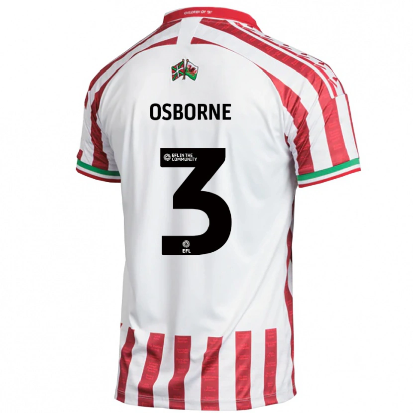 Danxen Kinderen Jed Osborne #3 Rood Wit Uitshirt Uittenue 2025/26 T-Shirt België