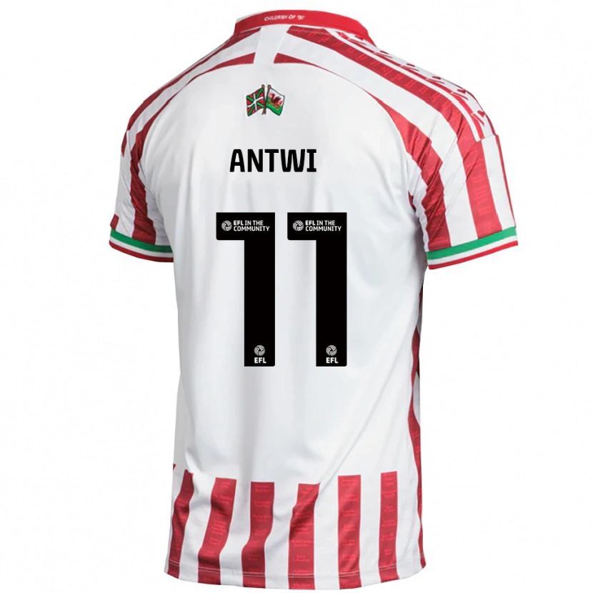 Danxen Kinderen Cameron Antwi #11 Rood Wit Uitshirt Uittenue 2025/26 T-Shirt België