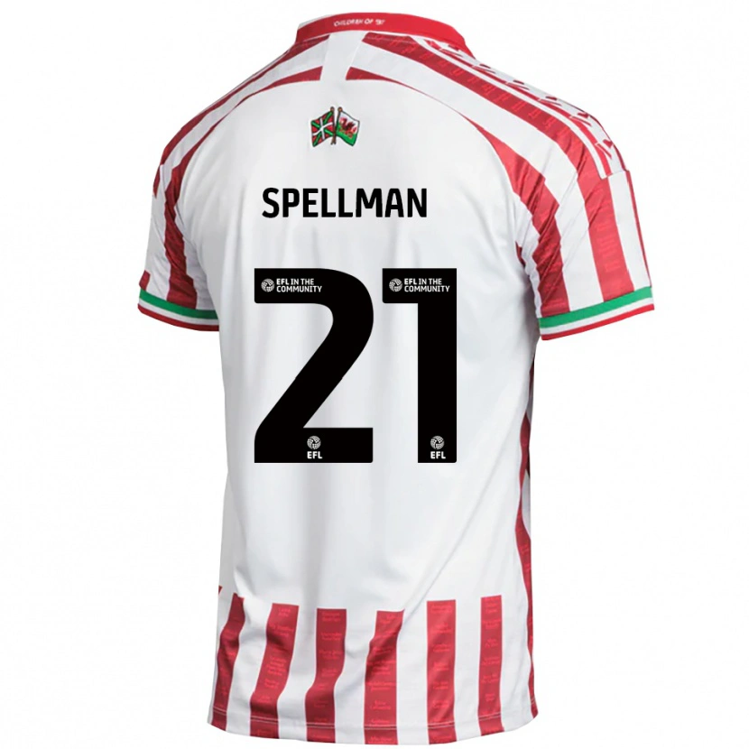 Danxen Kinderen Michael Spellman #21 Rood Wit Uitshirt Uittenue 2025/26 T-Shirt België