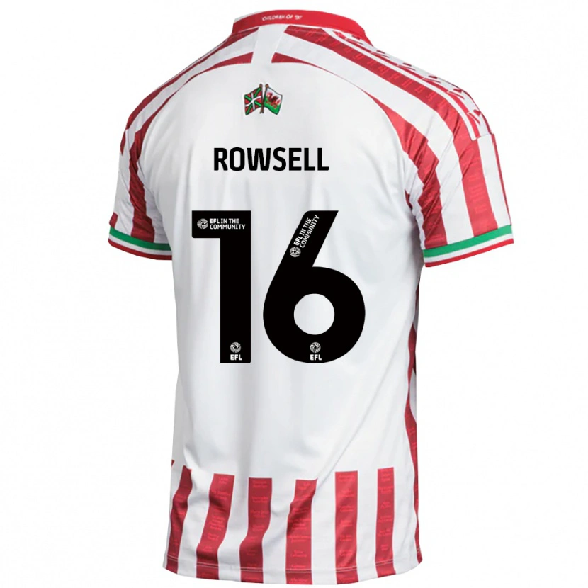Danxen Kinderen Declan Rowsell #16 Rood Wit Uitshirt Uittenue 2025/26 T-Shirt België