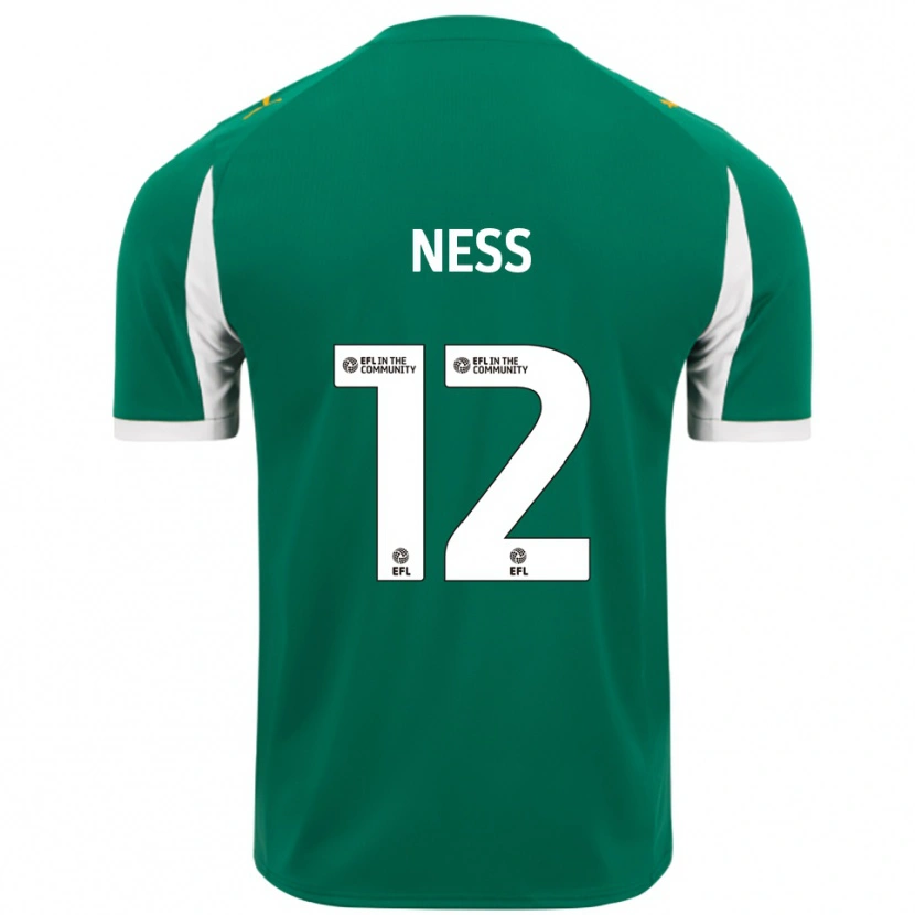 Danxen Kinderen Lucas Ness #12 Groen Wit Uitshirt Uittenue 2025/26 T-Shirt België