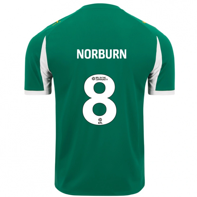 Danxen Kinderen Oliver Norburn #8 Groen Wit Uitshirt Uittenue 2025/26 T-Shirt België