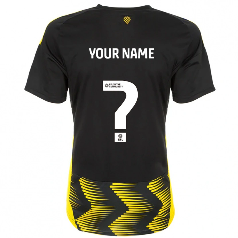 Danxen Kinderen Uw Naam #0 Zwart Geel Uitshirt Uittenue 2025/26 T-Shirt België
