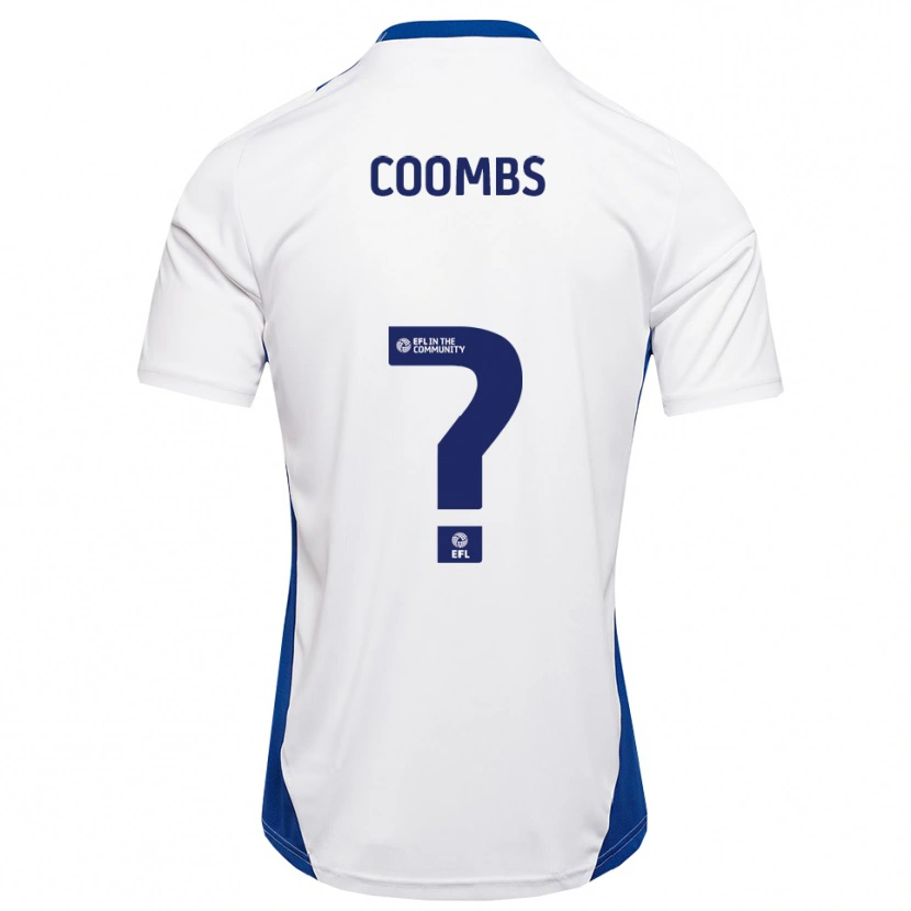 Danxen Kinderen Adam Coombs #0 Wit Blauw Uitshirt Uittenue 2025/26 T-Shirt België