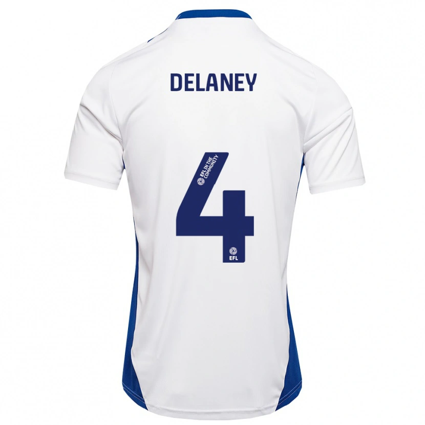 Danxen Kinderen Ryan Delaney #4 Wit Blauw Uitshirt Uittenue 2025/26 T-Shirt België