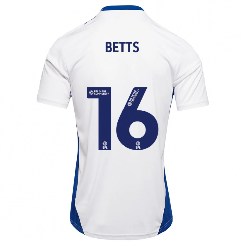 Danxen Kinderen Charlie Betts #16 Wit Blauw Uitshirt Uittenue 2025/26 T-Shirt België