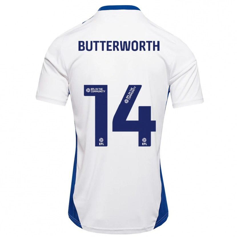 Danxen Kinderen Daniel Butterworth #14 Wit Blauw Uitshirt Uittenue 2025/26 T-Shirt België