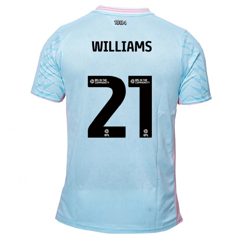 Danxen Kinderen Josh Williams #21 Hemelsblauw Roze Uitshirt Uittenue 2025/26 T-Shirt België