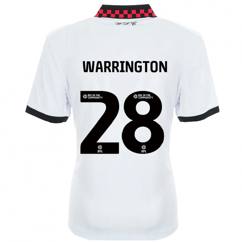 Danxen Kinderen Lewis Warrington #28 Wit Zwart Uitshirt Uittenue 2025/26 T-Shirt België