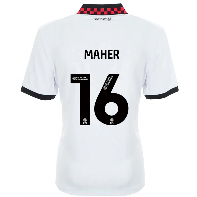 Danxen Kinderen Ronan Maher #16 Wit Zwart Uitshirt Uittenue 2025/26 T-Shirt België