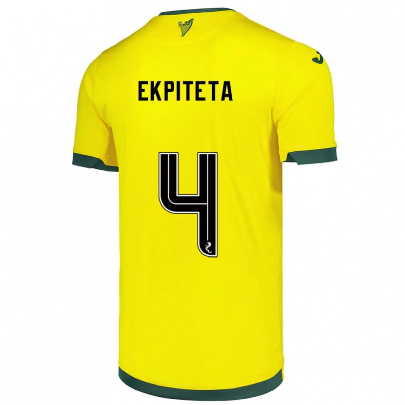Danxen Kinderen Marvin Ekpiteta #4 Geel Groen Uitshirt Uittenue 2025/26 T-Shirt België
