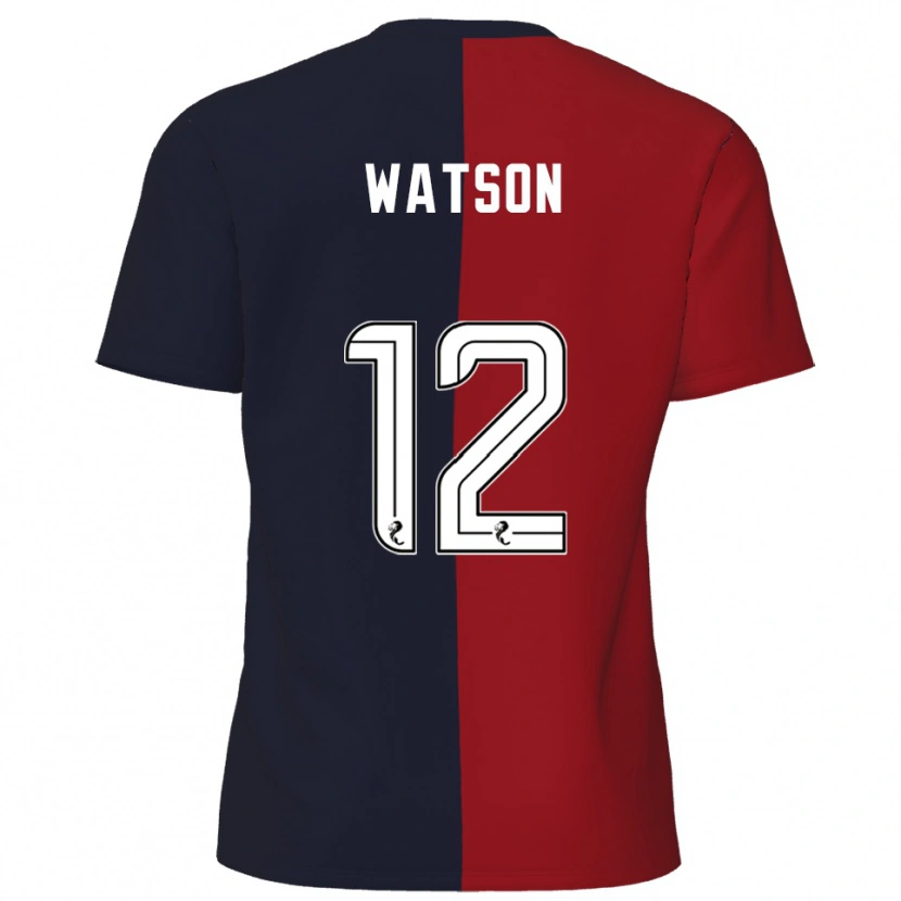 Danxen Kinderen David Watson #12 Rood Marine Uitshirt Uittenue 2025/26 T-Shirt België
